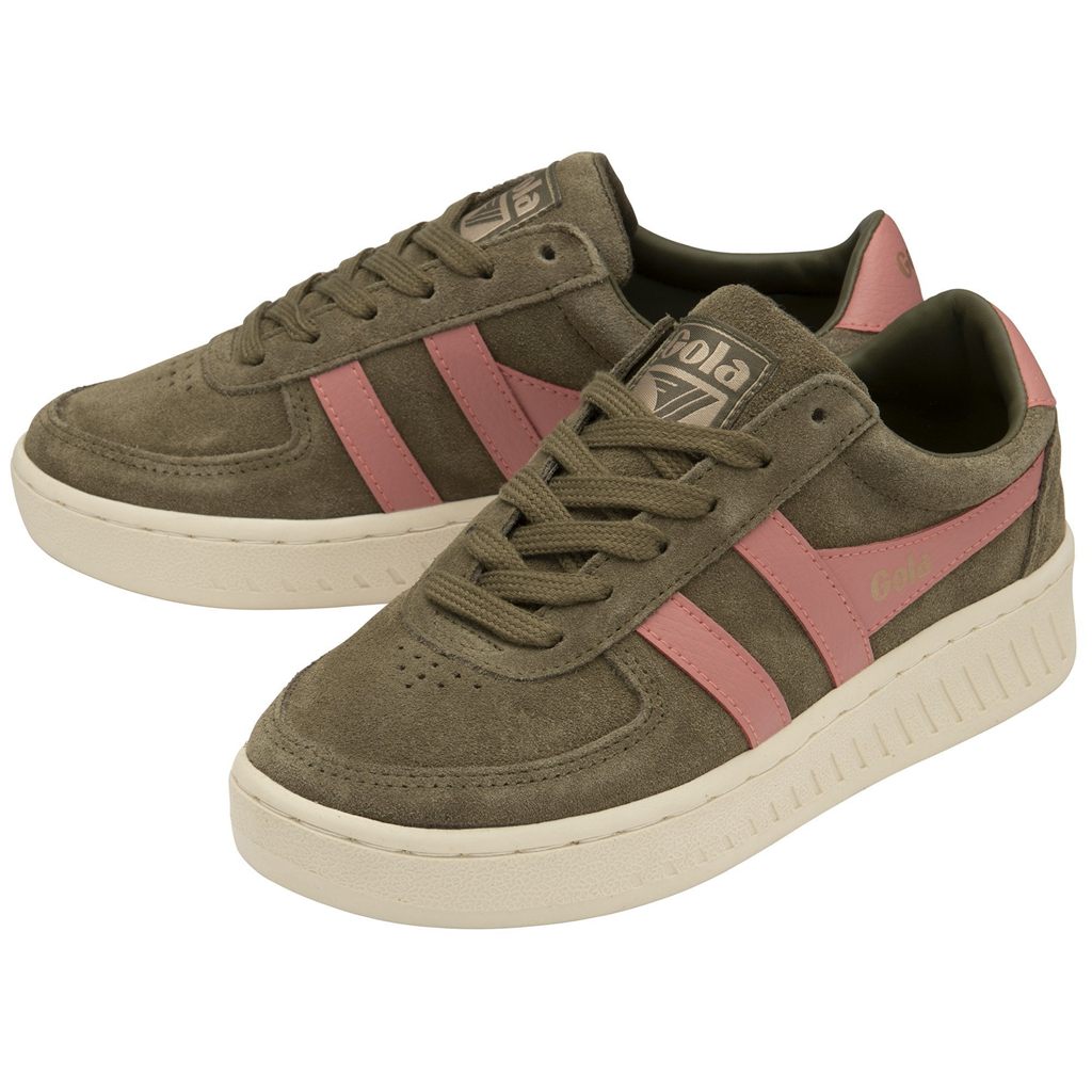 Gola Classics Grandslam Suede Sneakers Kaki Coral Rosas Colombia | 052CTQZOR