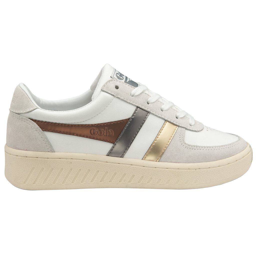 Gola Classics Grandslam Trident Metallic Sneakers Blancas Doradas Colombia | 083BXJLZE