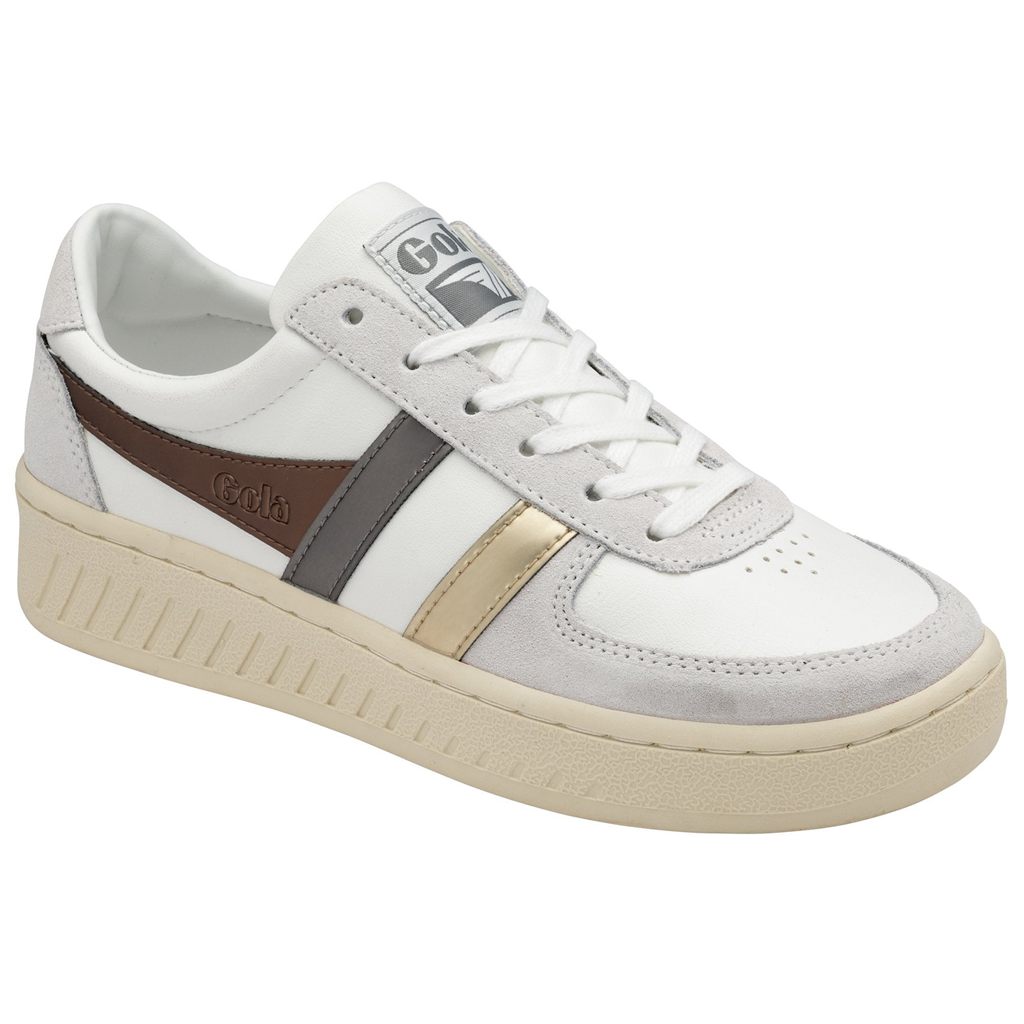 Gola Classics Grandslam Trident Metallic Sneakers Blancas Doradas Colombia | 083BXJLZE