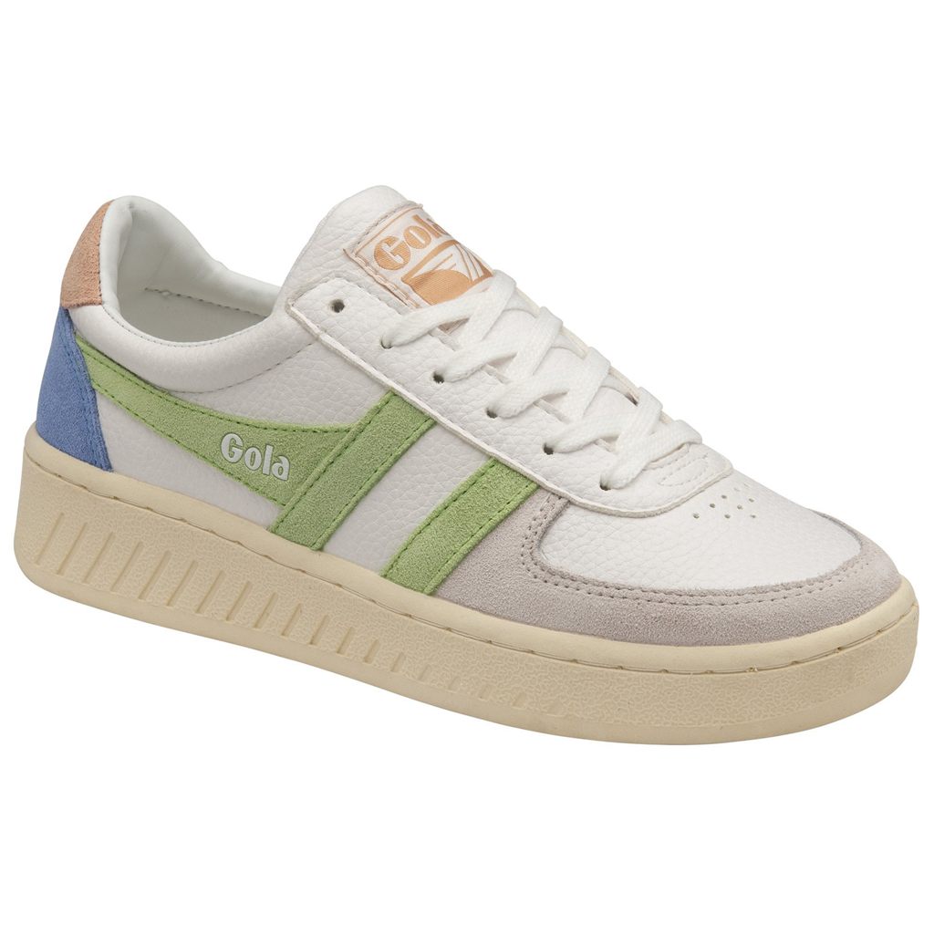 Gola Classics Grandslam Trident Sneakers Blancas Verde Rosas Colombia | 473JXZQHT