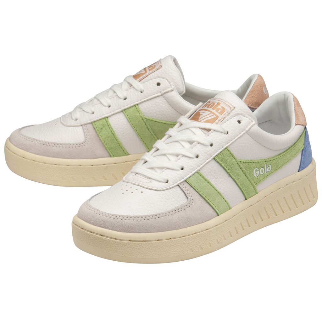 Gola Classics Grandslam Trident Sneakers Blancas Verde Rosas Colombia | 473JXZQHT