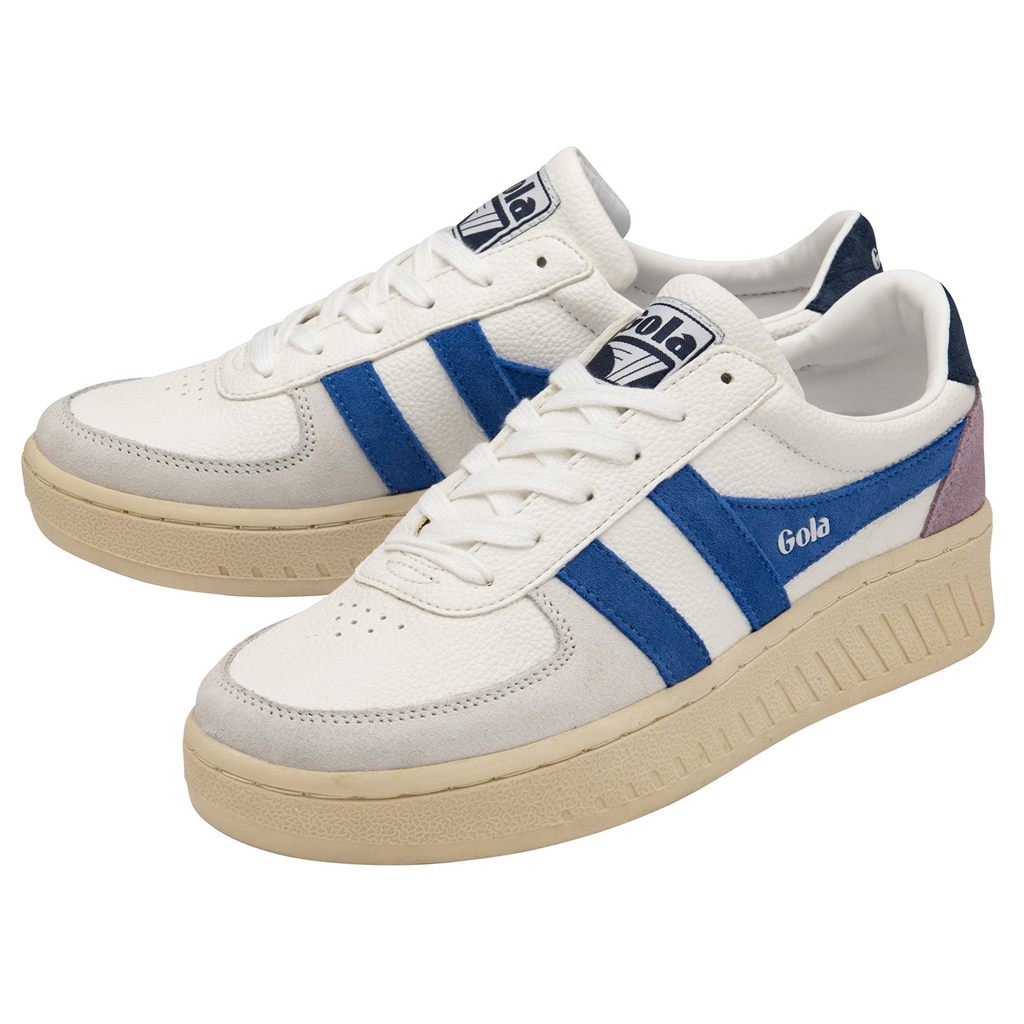 Gola Classics Grandslam Trident Sneakers Blancas Azul Marino Colombia | 927CUWAHX