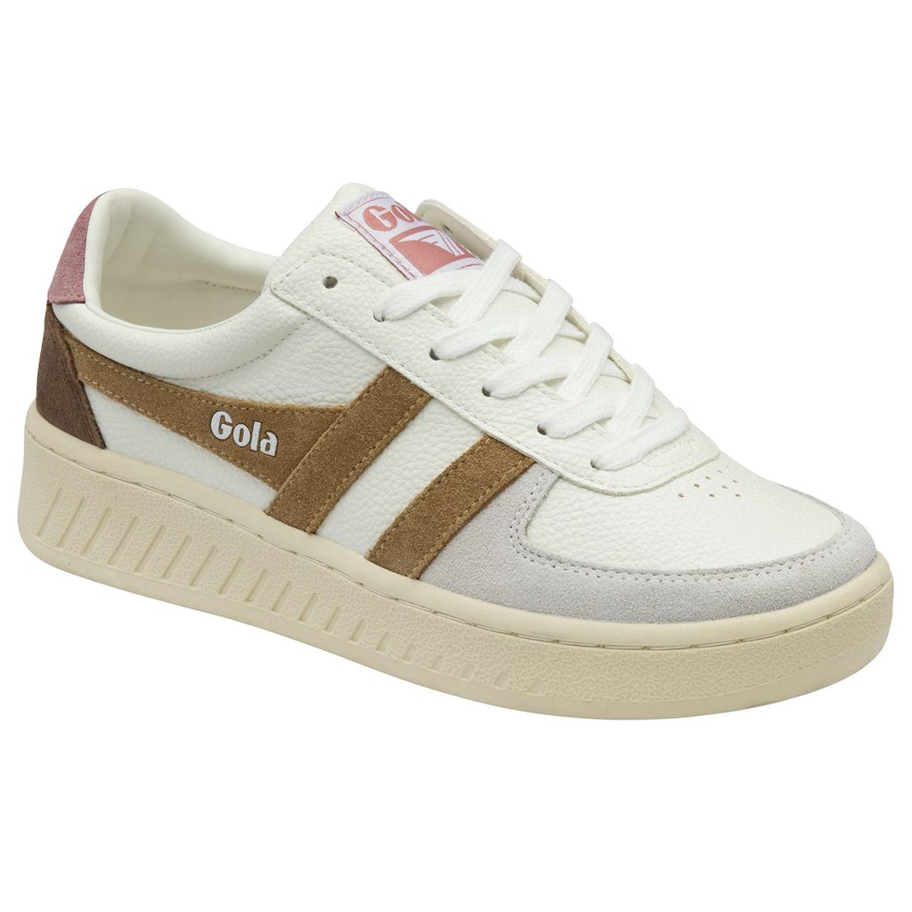 Gola Classics Grandslam Trident Sneakers Blancas Marrones Rosas Colombia | 820KUIWES