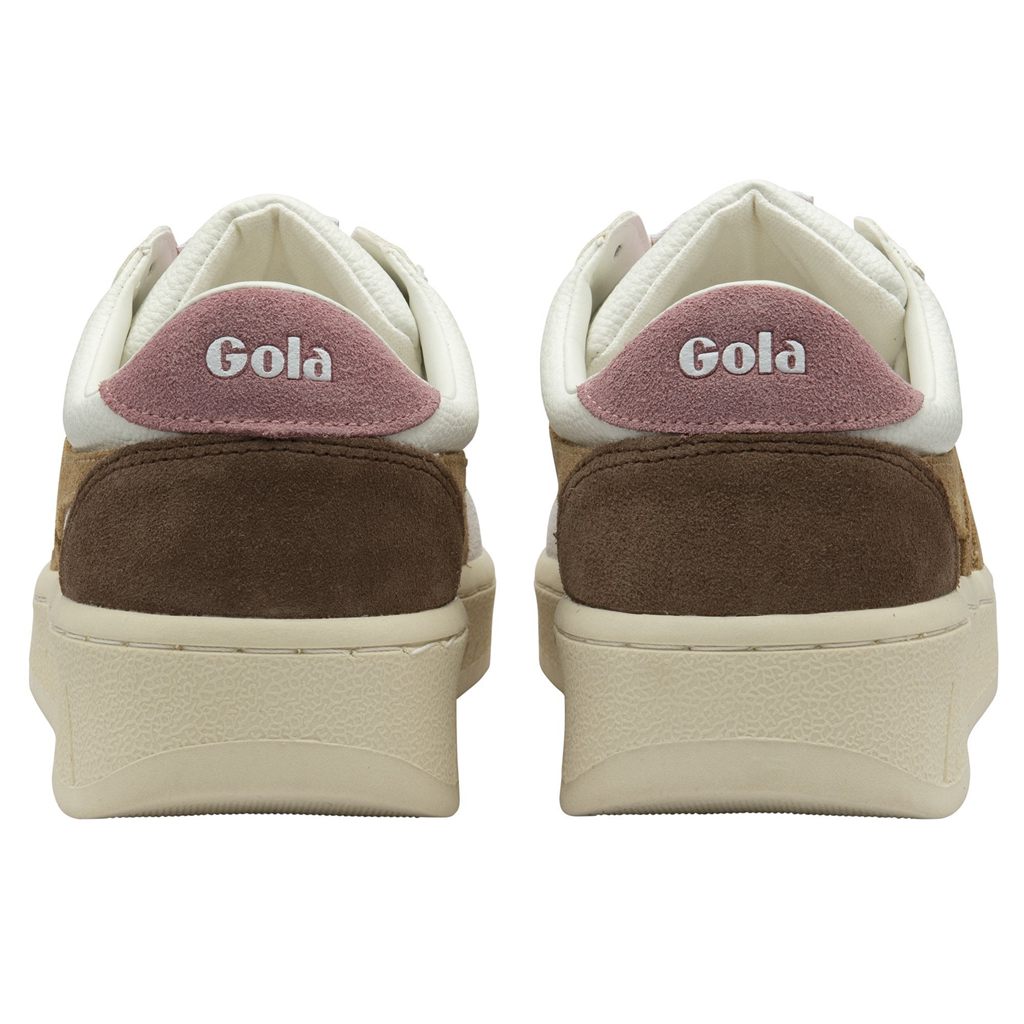 Gola Classics Grandslam Trident Sneakers Blancas Marrones Rosas Colombia | 820KUIWES