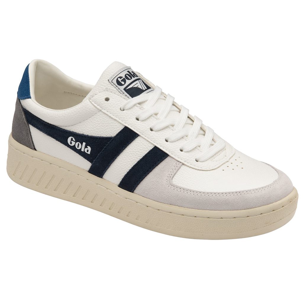 Gola Classics Grandslam Trident Sneakers Blancas Azul Marino Azules Colombia | 134LDYKJC
