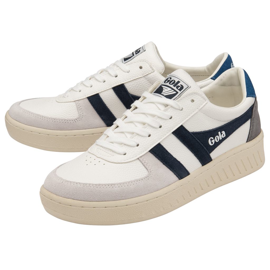 Gola Classics Grandslam Trident Sneakers Blancas Azul Marino Azules Colombia | 134LDYKJC
