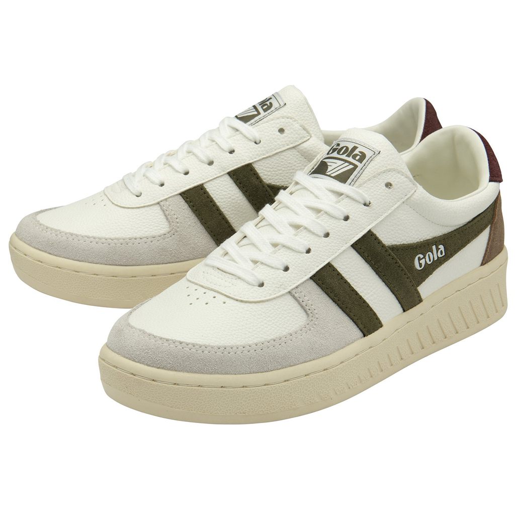 Gola Classics Grandslam Trident Sneakers Blancas Kaki Burdeos Colombia | 392GDUBXJ