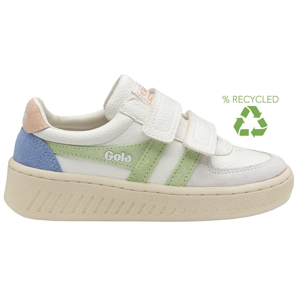 Gola Classics Grandslam Trident Strap Sneakers Blancas Verde Rosas Colombia | 916QXZWGE