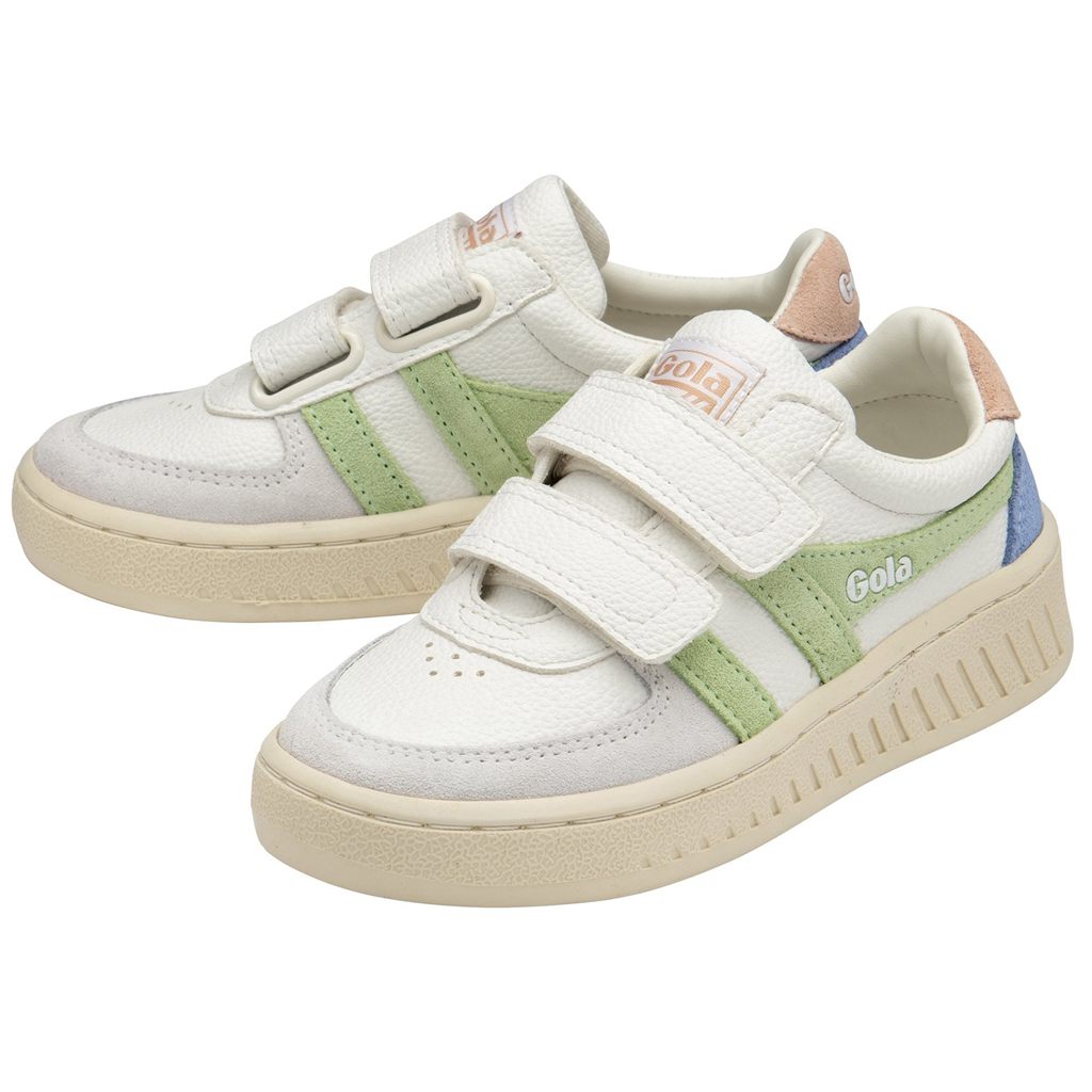Gola Classics Grandslam Trident Strap Sneakers Blancas Verde Rosas Colombia | 916QXZWGE