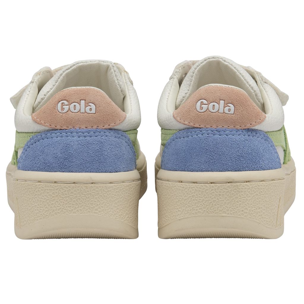 Gola Classics Grandslam Trident Strap Sneakers Blancas Verde Rosas Colombia | 916QXZWGE