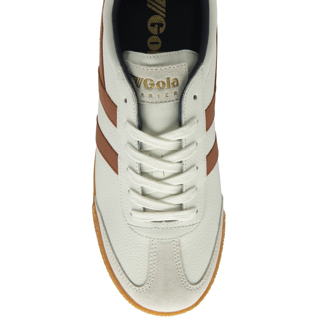 Gola Classics Harrier Leather Sneakers Blancas Naranjas Azul Marino Colombia | 413YHMWFP