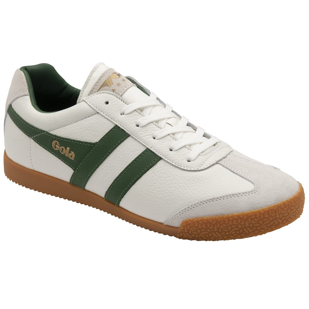 Gola Classics Harrier Leather Sneakers Blancas Verde Verde Colombia | 834DHLTJE