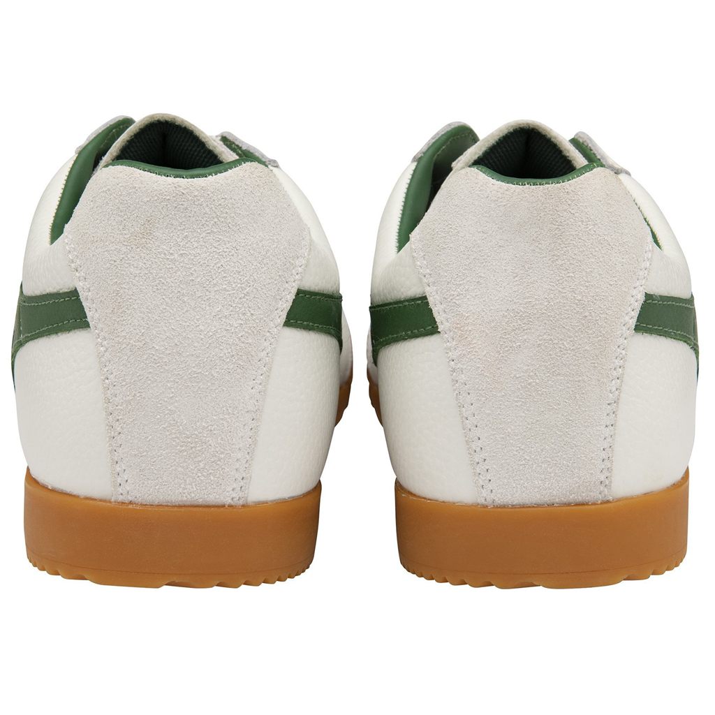 Gola Classics Harrier Leather Sneakers Blancas Verde Verde Colombia | 834DHLTJE