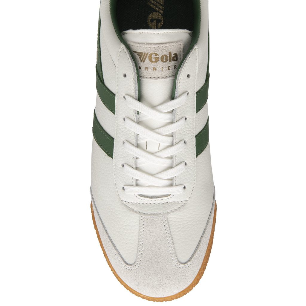 Gola Classics Harrier Leather Sneakers Blancas Verde Verde Colombia | 834DHLTJE