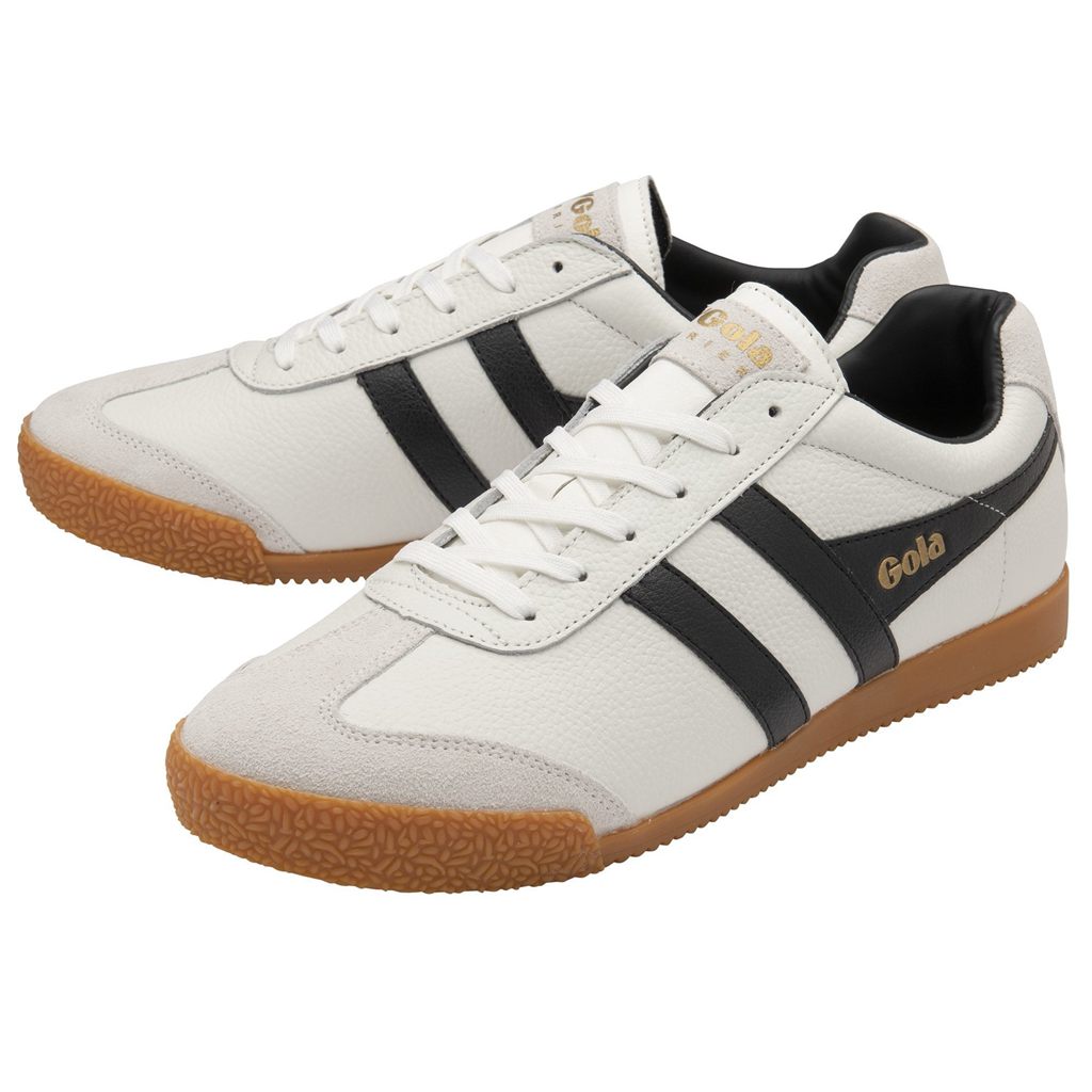 Gola Classics Harrier Leather Sneakers Blancas Negras Negras Colombia | 041IQTKFU