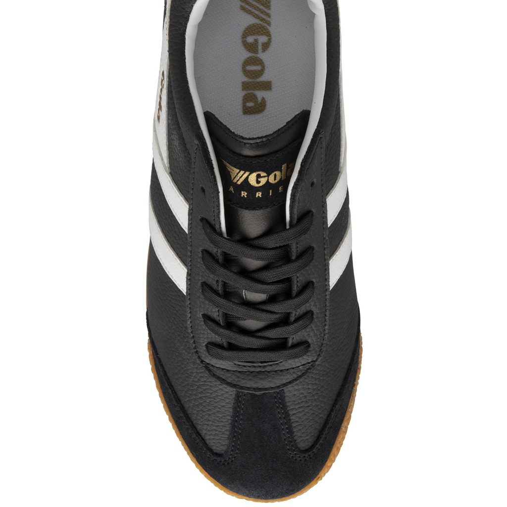Gola Classics Harrier Leather Sneakers Negras Blancas Blancas Colombia | 380ZXUKEH