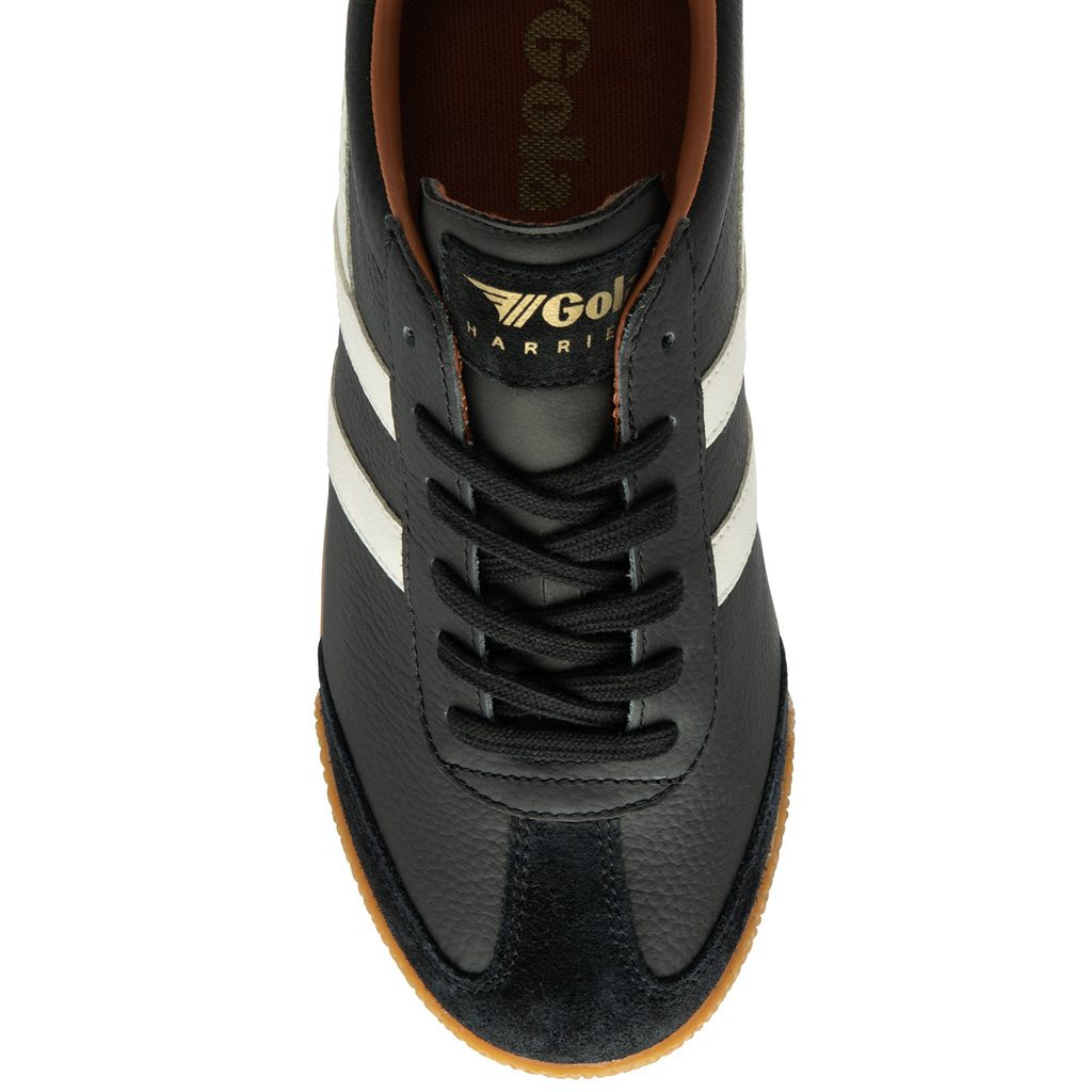 Gola Classics Harrier Leather Sneakers Negras Blancas Naranjas Colombia | 972KONSZP