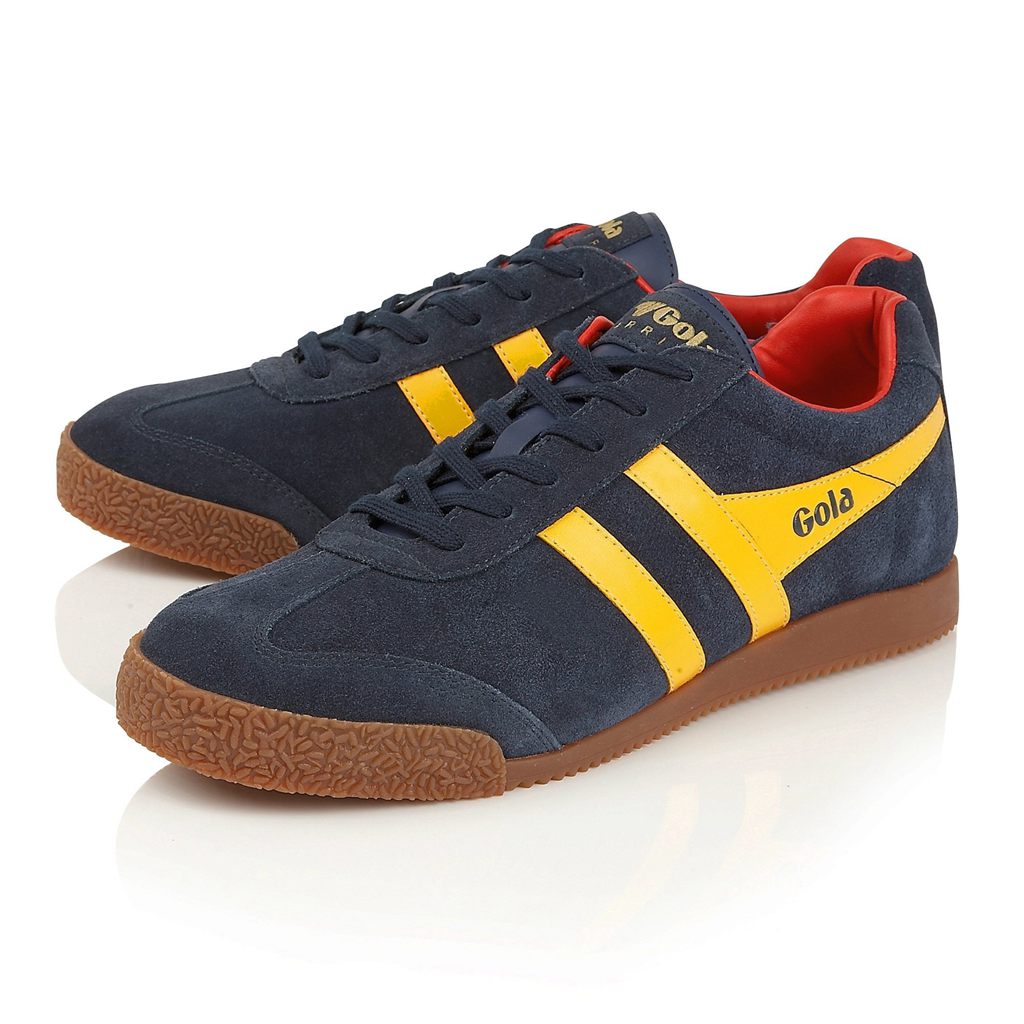 Gola Classics Harrier Suede Sneakers Azul Marino Rojas Colombia | 394RQWVBG
