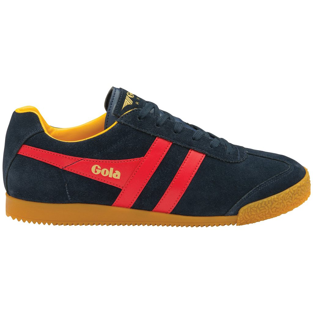 Gola Classics Harrier Suede Sneakers Azul Marino Rojas Colombia | 607FIBKGP