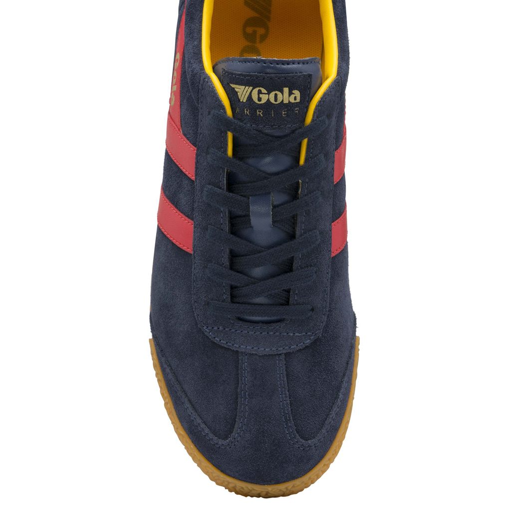 Gola Classics Harrier Suede Sneakers Azul Marino Rojas Colombia | 607FIBKGP
