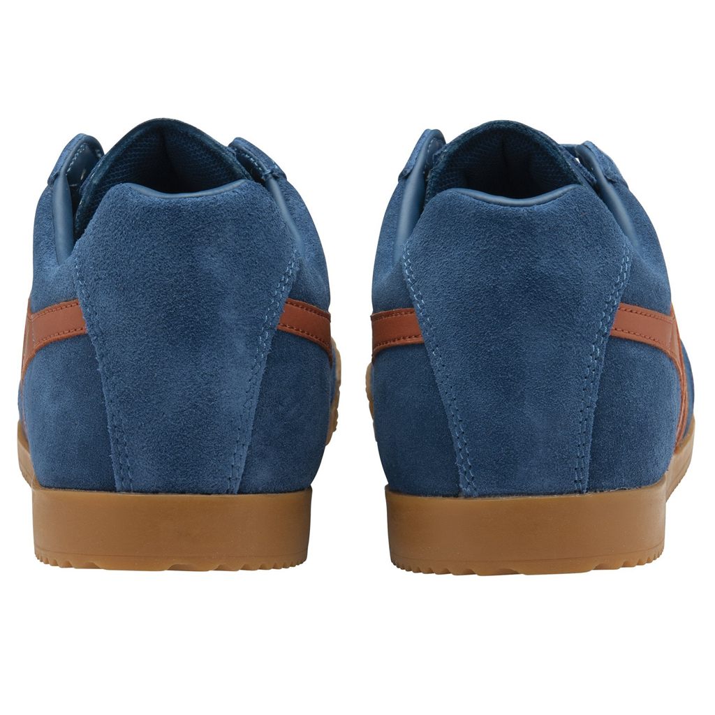 Gola Classics Harrier Suede Sneakers Azules Naranjas Colombia | 472PTAFZK