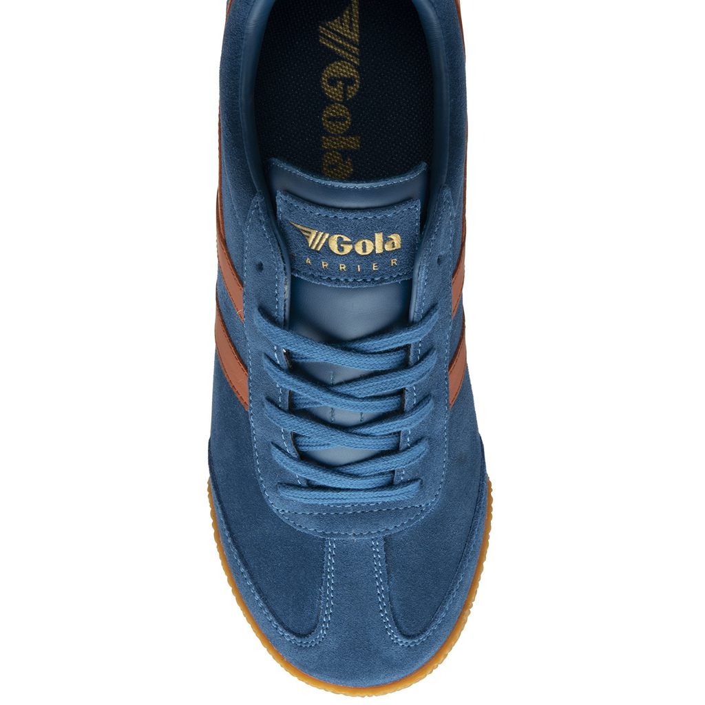 Gola Classics Harrier Suede Sneakers Azules Naranjas Colombia | 472PTAFZK