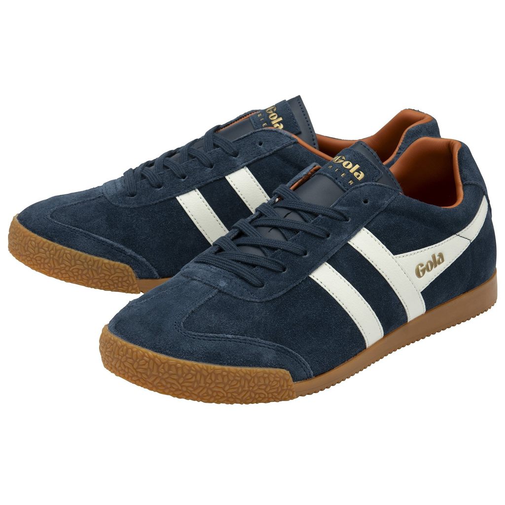 Gola Classics Harrier Suede Sneakers Azul Marino Blancas Naranjas Colombia | 170LNPKHM