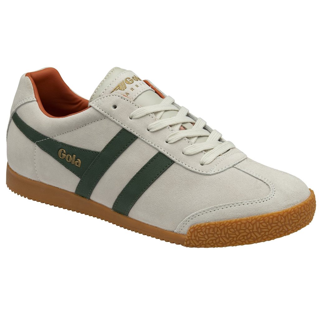 Gola Classics Harrier Suede Sneakers Blancas Naranjas Colombia | 861LWCMJD
