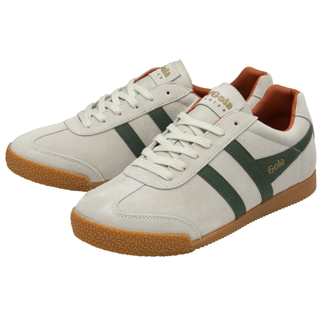Gola Classics Harrier Suede Sneakers Blancas Naranjas Colombia | 861LWCMJD