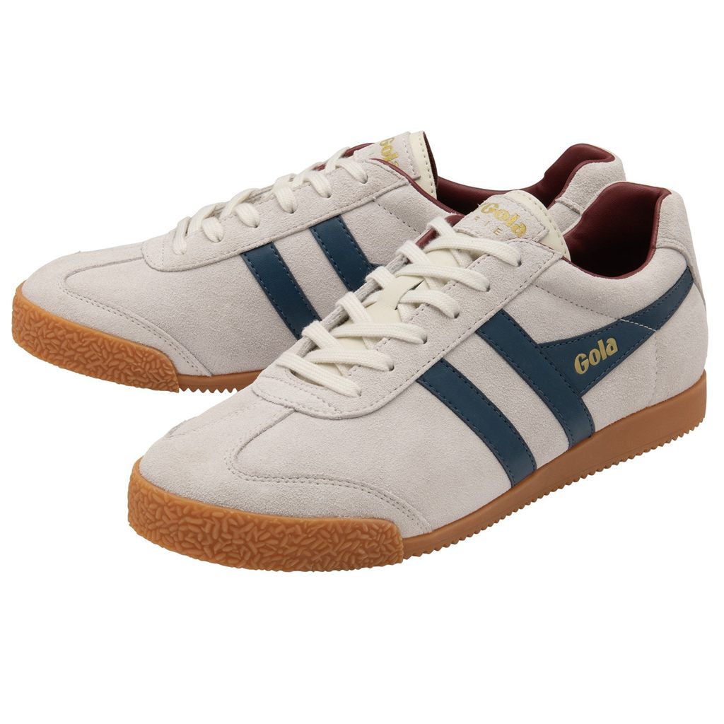Gola Classics Harrier Suede Sneakers Blancas Azules Rojas Oscuro Colombia | 835ATLVMQ
