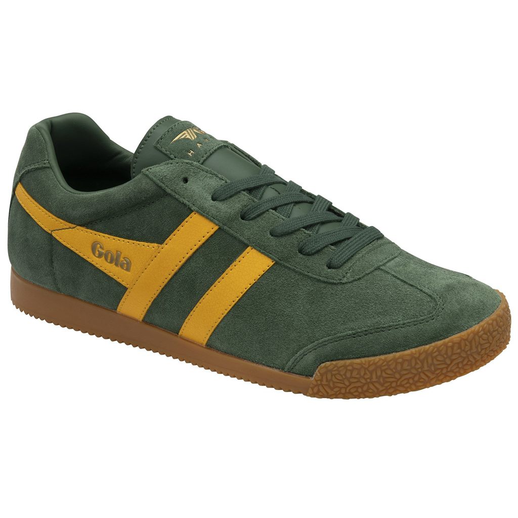 Gola Classics Harrier Suede Sneakers Evergreen Sun Colombia | 491UKIHCW