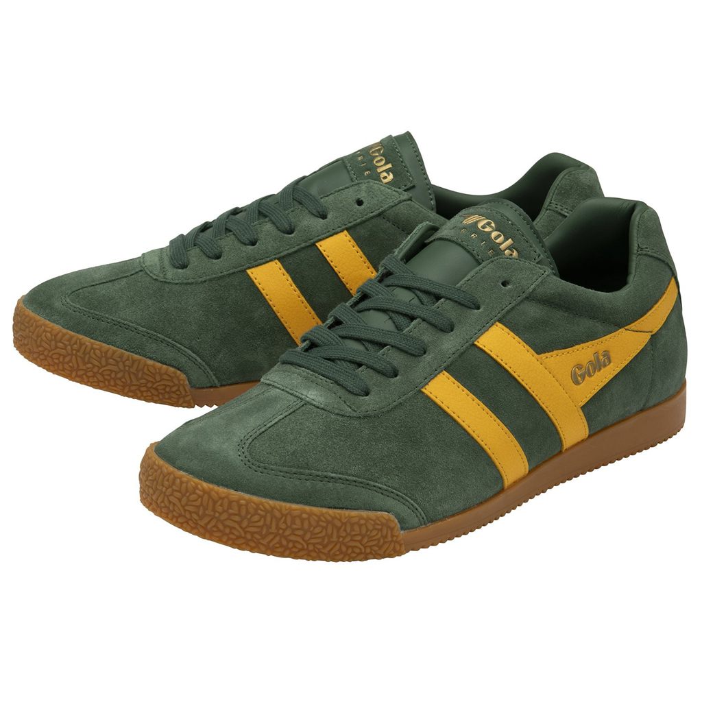 Gola Classics Harrier Suede Sneakers Evergreen Sun Colombia | 491UKIHCW