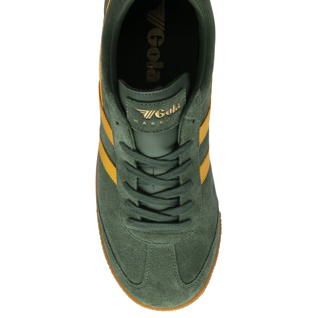 Gola Classics Harrier Suede Sneakers Evergreen Sun Colombia | 491UKIHCW