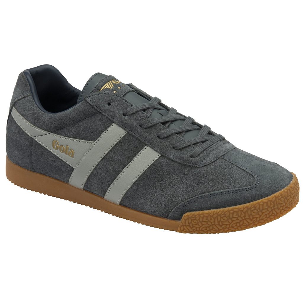 Gola Classics Harrier Suede Sneakers Gris Claro Azul Marino Colombia | 327ATCDNK