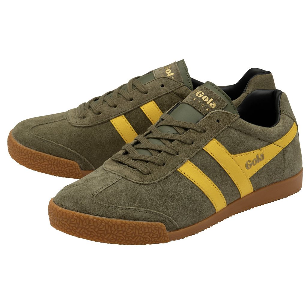 Gola Classics Harrier Suede Sneakers Kaki Negras Colombia | 982CELHRG
