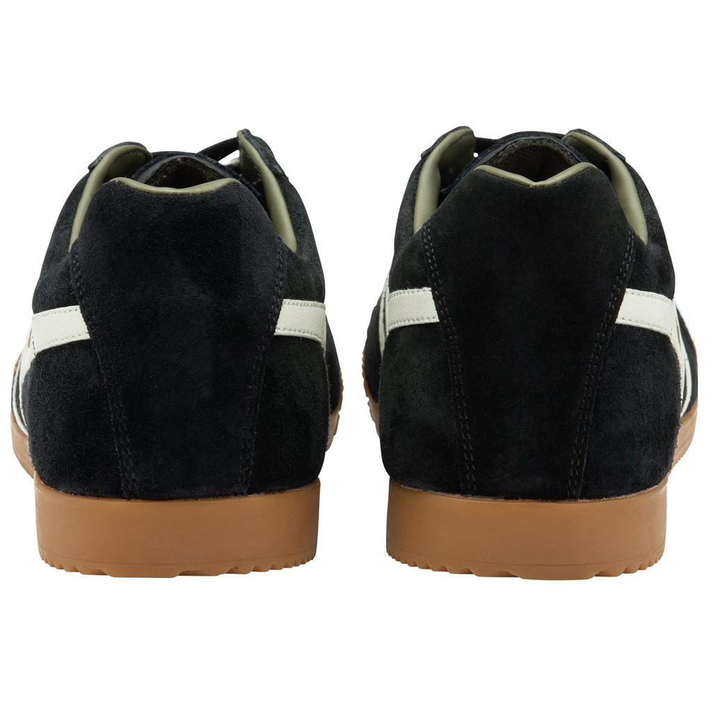 Gola Classics Harrier Suede Sneakers Negras Blancas Kaki Colombia | 086PXHGBV