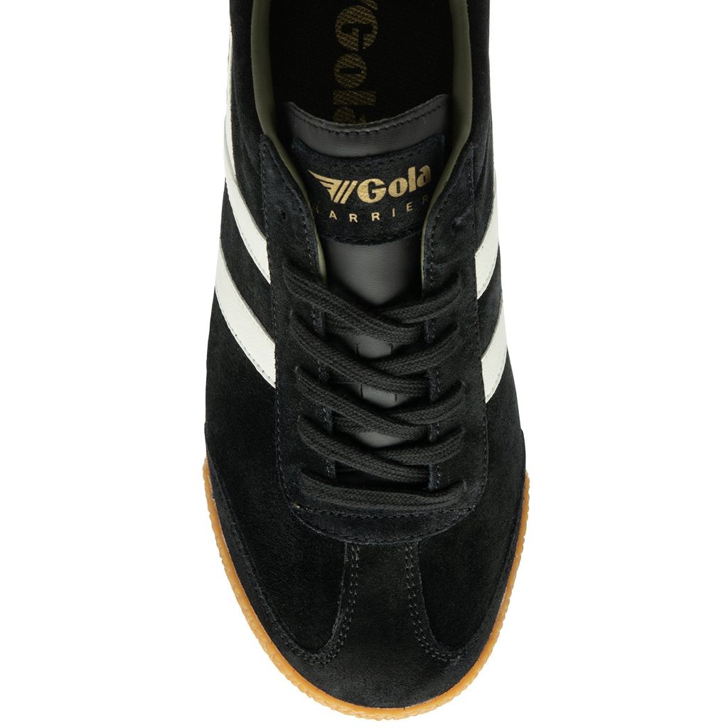 Gola Classics Harrier Suede Sneakers Negras Blancas Kaki Colombia | 086PXHGBV
