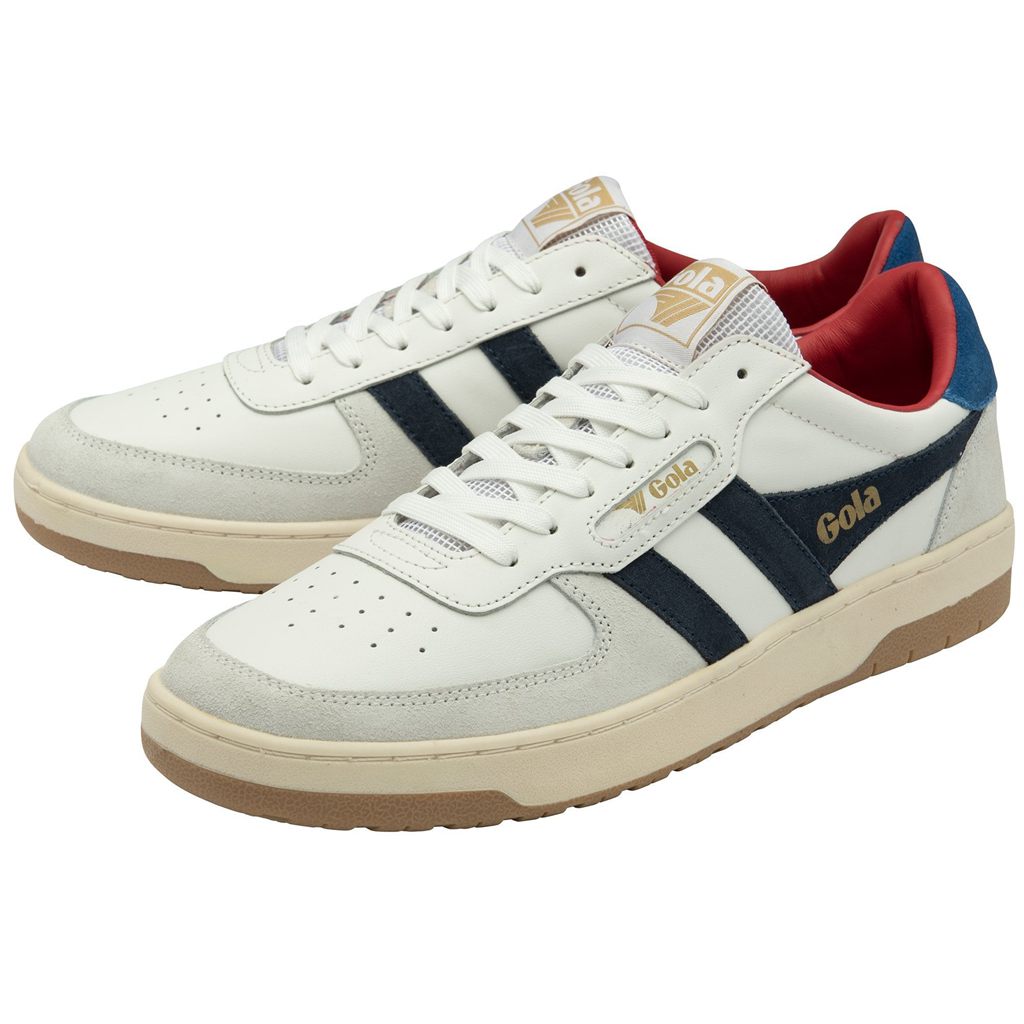 Gola Classics Hawk Sneakers Blancas Azul Marino Azules Colombia | 862CYSDFV
