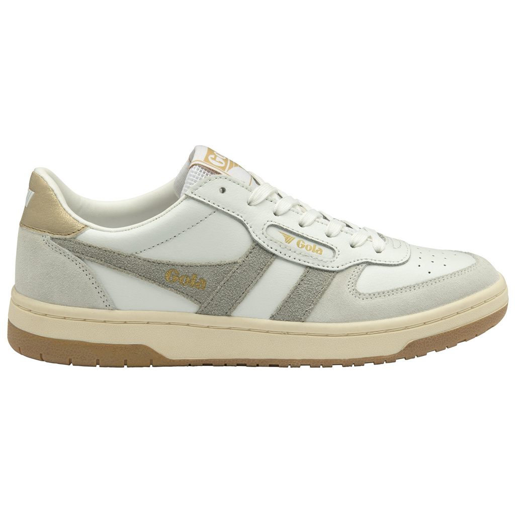 Gola Classics Hawk Sneakers Blancas Gris Claro Doradas Colombia | 387ITBCUG