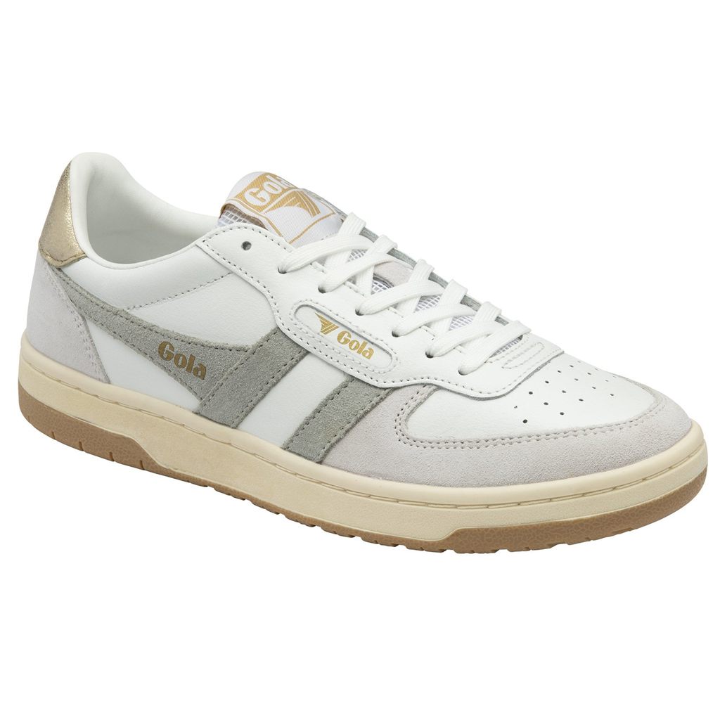 Gola Classics Hawk Sneakers Blancas Gris Claro Doradas Colombia | 387ITBCUG