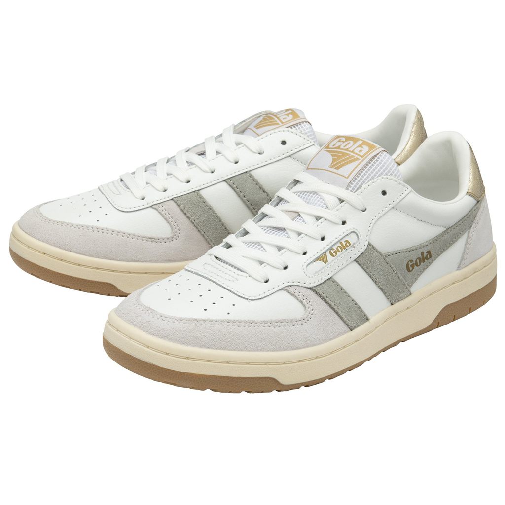 Gola Classics Hawk Sneakers Blancas Gris Claro Doradas Colombia | 387ITBCUG