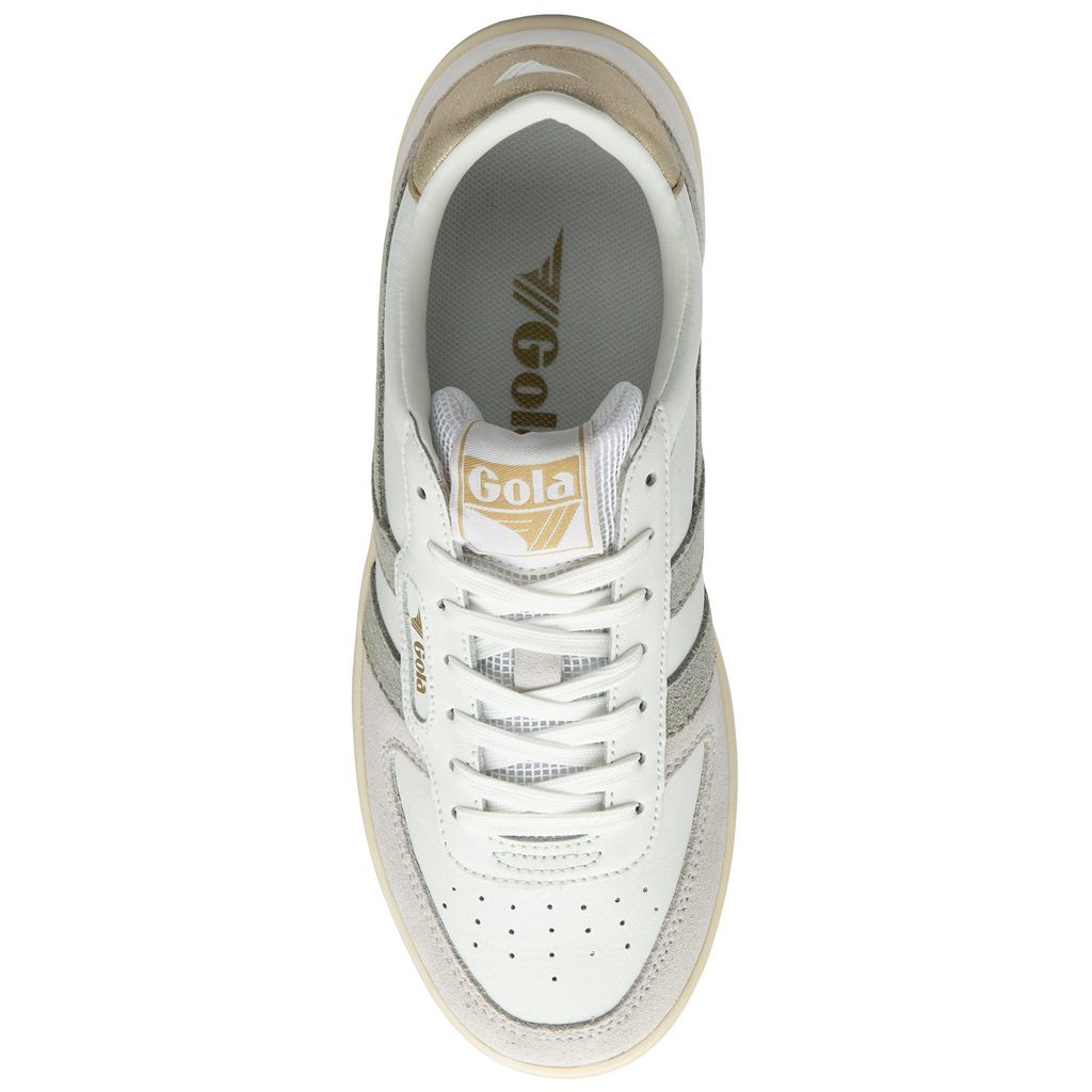 Gola Classics Hawk Sneakers Blancas Gris Claro Doradas Colombia | 387ITBCUG