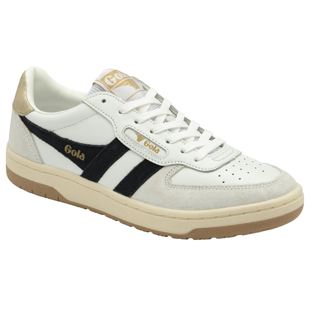Gola Classics Hawk Sneakers Blancas Negras Doradas Colombia | 793DBQEJY