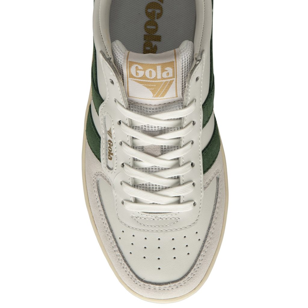Gola Classics Hawk Sneakers Blancas Verde Oscuro Doradas Colombia | 172TEWZBS