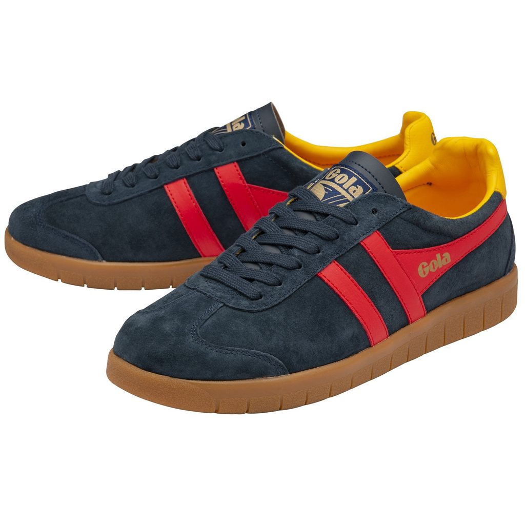 Gola Classics Hurricane Suede Sneakers Azul Marino Rojas Colombia | 732WDGCNB