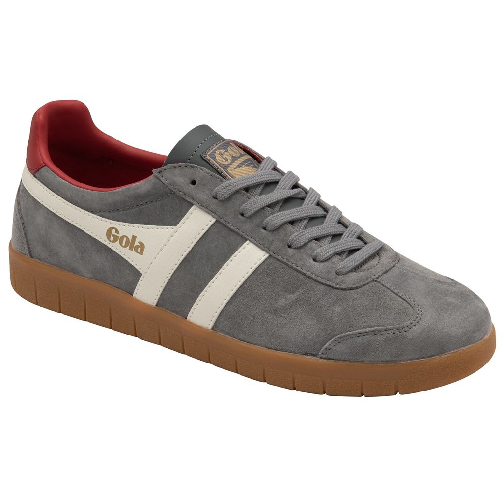 Gola Classics Hurricane Suede Sneakers Blancas Rojas Oscuro Colombia | 186BGOCSA