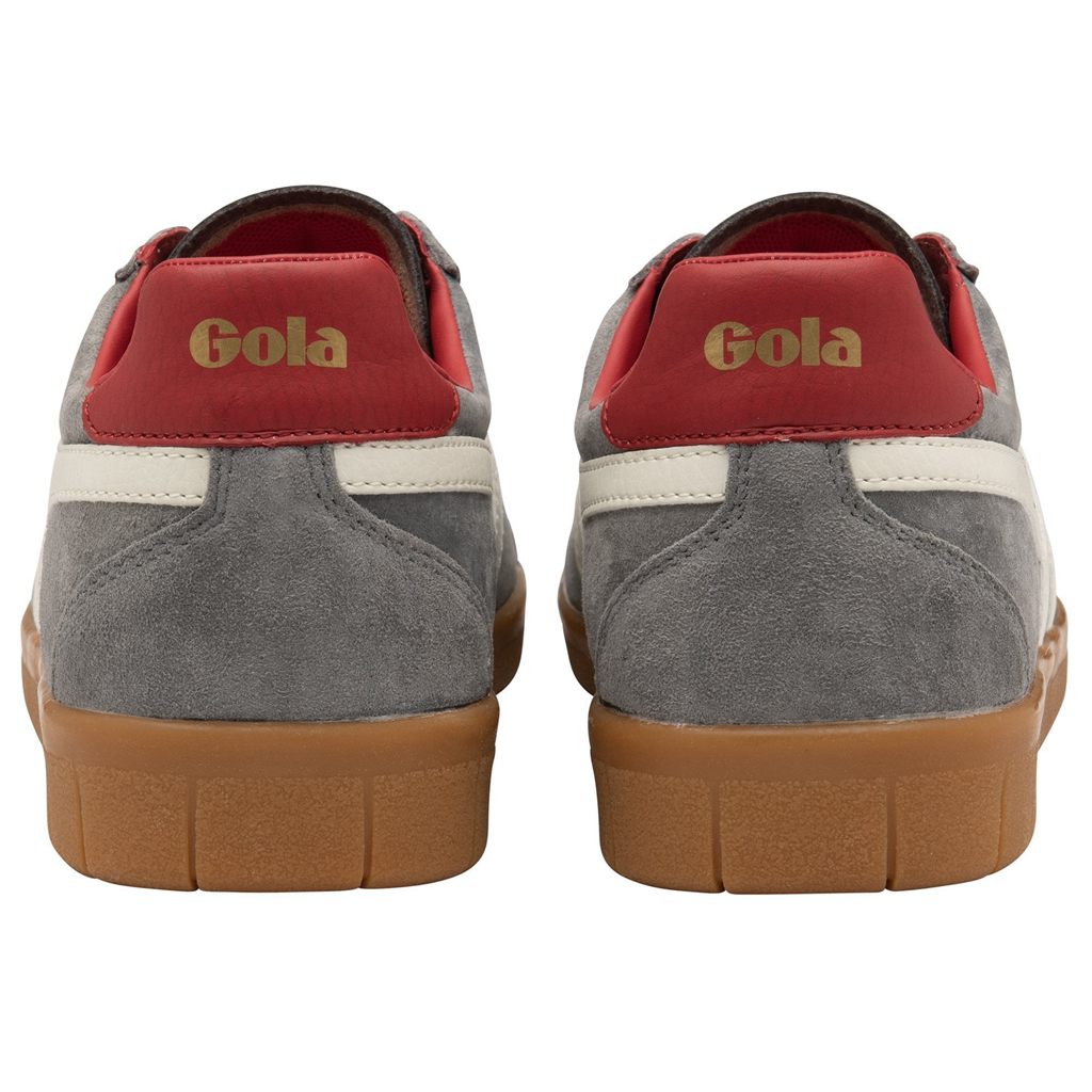Gola Classics Hurricane Suede Sneakers Blancas Rojas Oscuro Colombia | 186BGOCSA