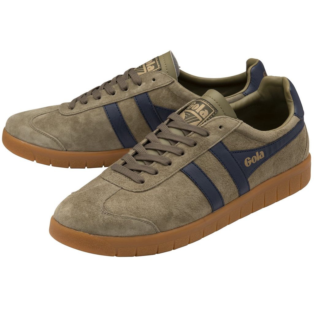 Gola Classics Hurricane Suede Sneakers Kaki Azul Marino Kaki Colombia | 037BMZHFL
