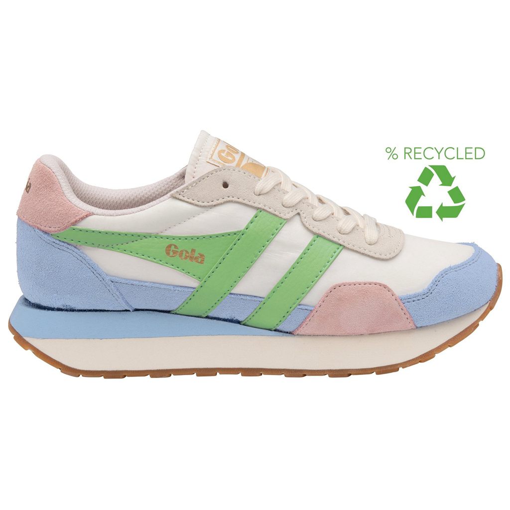 Gola Classics Indiana Sneakers Blancas Azules Verde Colombia | 620YKRHVZ
