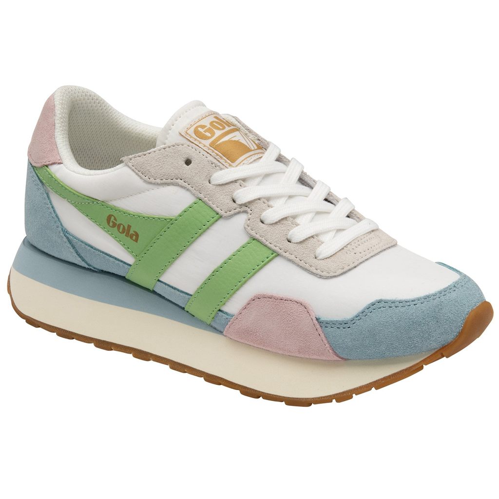 Gola Classics Indiana Sneakers Blancas Azules Verde Colombia | 620YKRHVZ